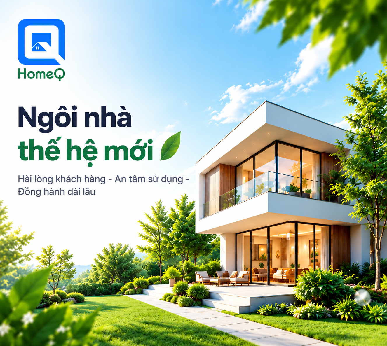 Ngôi nhà thông minh HomeQ hiện đại giữa khu vườn xanh